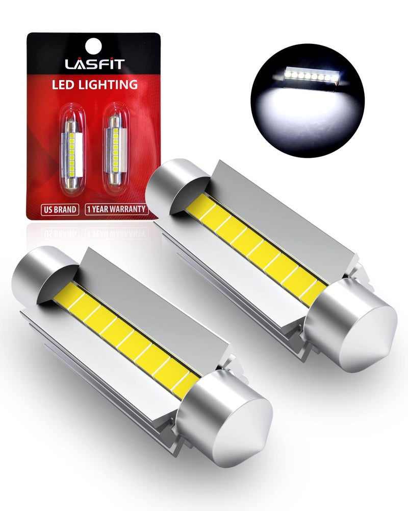 LASFIT 44mm LED Bulb Festoon 561 562 564 567 Bulb Canbus Error Free 400LM 6000K Extremely Bright Use for Trunk Cargo Light, License Plate Bulbs, Xenon White Upgraded(Pack of 2) - Image 1